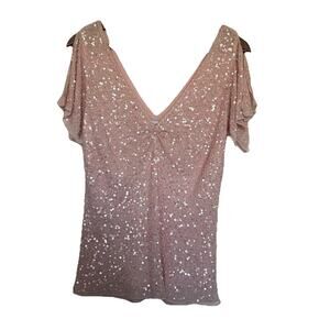 Together Sequins Beaded Top Pink Evening Formal‎ Elegant Fairy Y2K Size 8